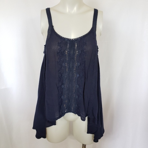Altar'd State Tops - ALTAR'D State Flowy Navy Blue tank top Size XS